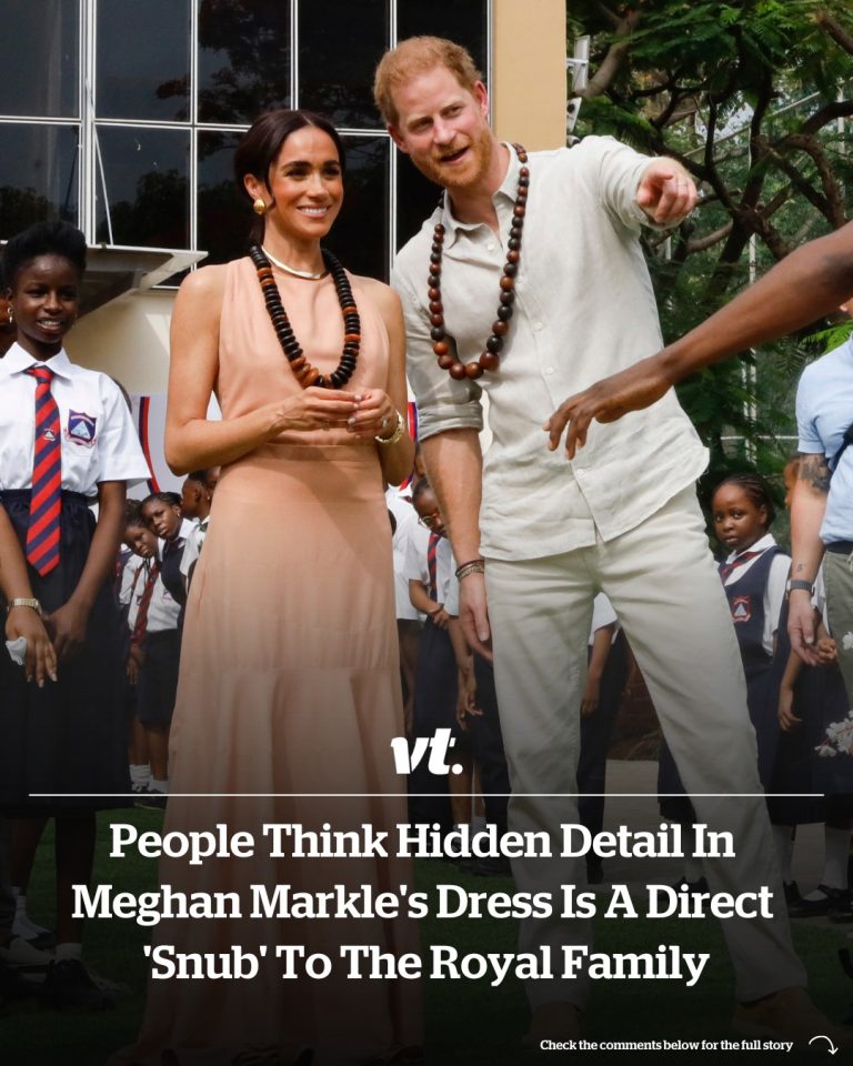 PEOPLE THINK HIDDEN DETAIL IN MEGHAN MARKLE’S DRESS IS A DIRECT ‘SNUB’ TO THE ROYAL FAMILY