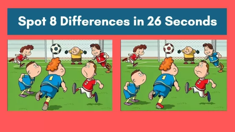 Spot The Difference: Can You spot 8 differences between the two images in 26 seconds?