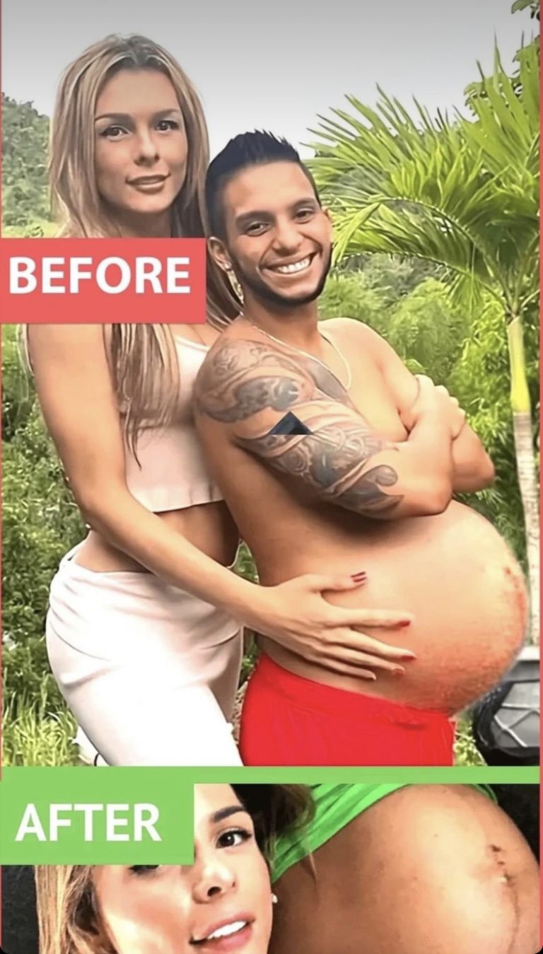 Colombian Model Shares pictures of her Eight months Pregnant Husband…