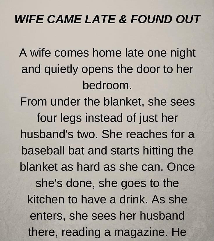 WIFE CAME LATE & FOUND OUT (FUNNY SHORT STORY)