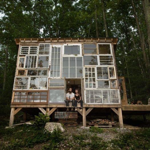 “Such a Creative Solution for Building a House”: A Couple Built a Unique House From Window Frames In The Forest!