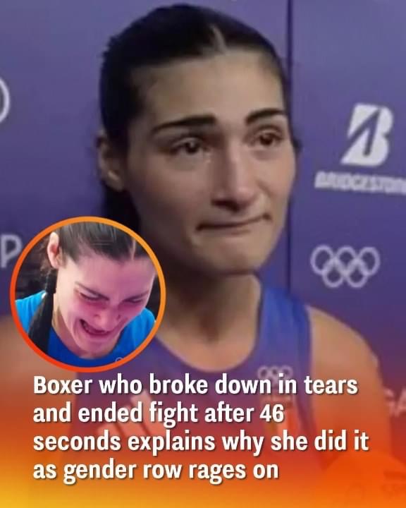 Boxer who broke down in tears and ended fight after 46 seconds explains why she did it as gender row rages on