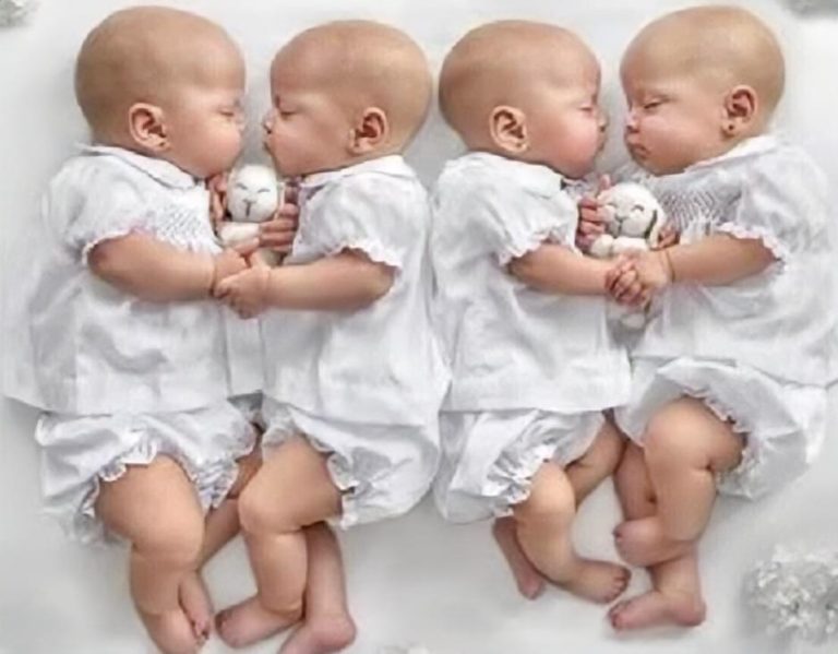 After 14 years, the woman delivered quadruplets who