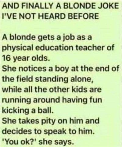 Hilarious Blonde Joke I’ve Not Heard Before