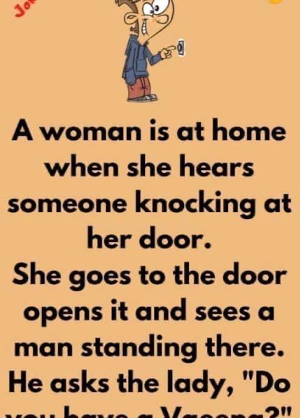 A woman ls at home when she hears someone