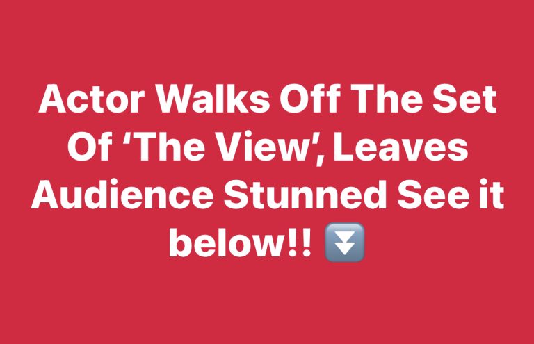 Actor Walks Off The Set Of ‘The View’,