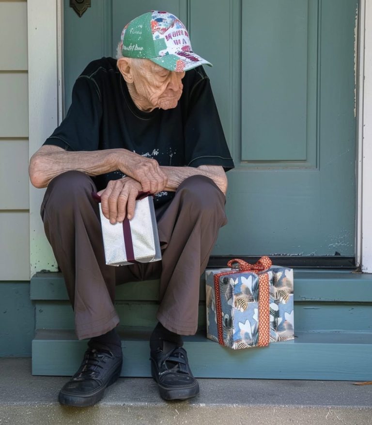 Lonely Old Man Invites Family to