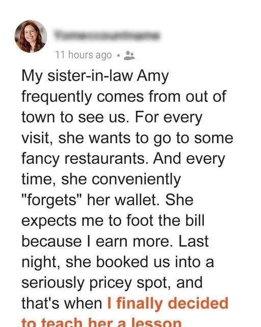 My Husband’s Sister ‘Conveniently Forgets’ Her