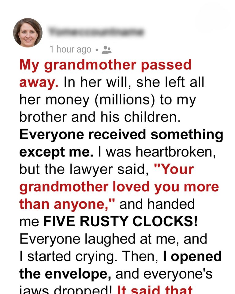 Linda Inherits Grandma’s Old Clocks & Greedy Brother Gets House, Turns Out She Got Almost $200K