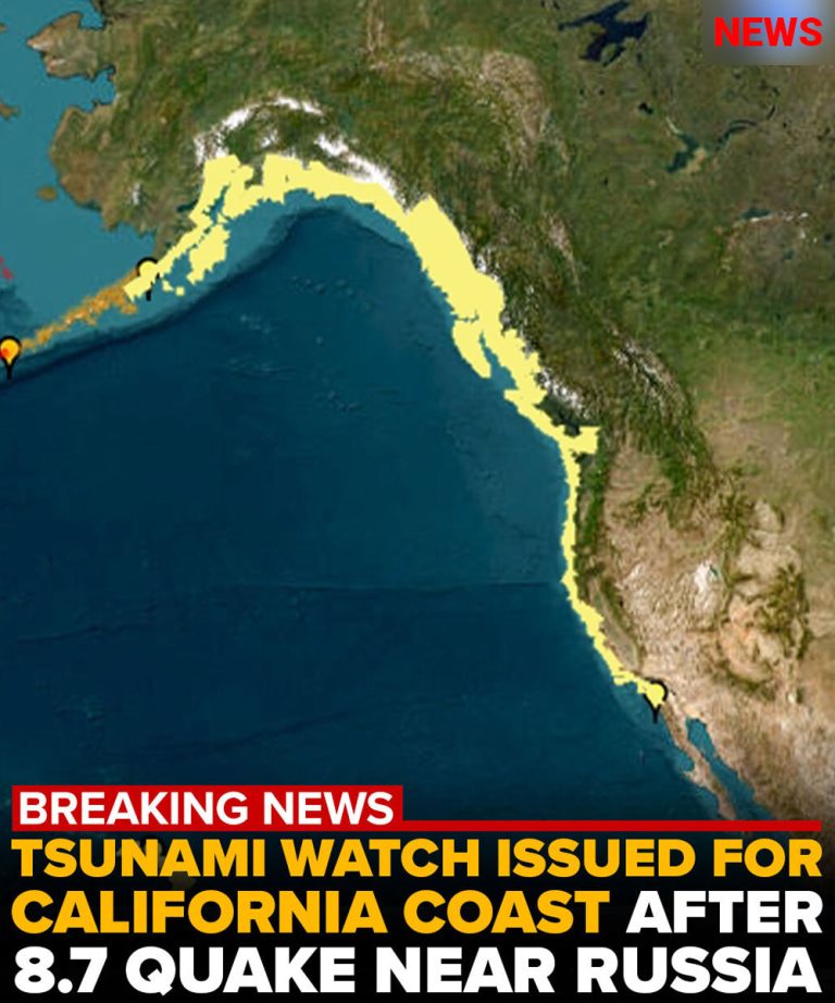 Tsunami alerts issued for West Coast after 8.8 mag