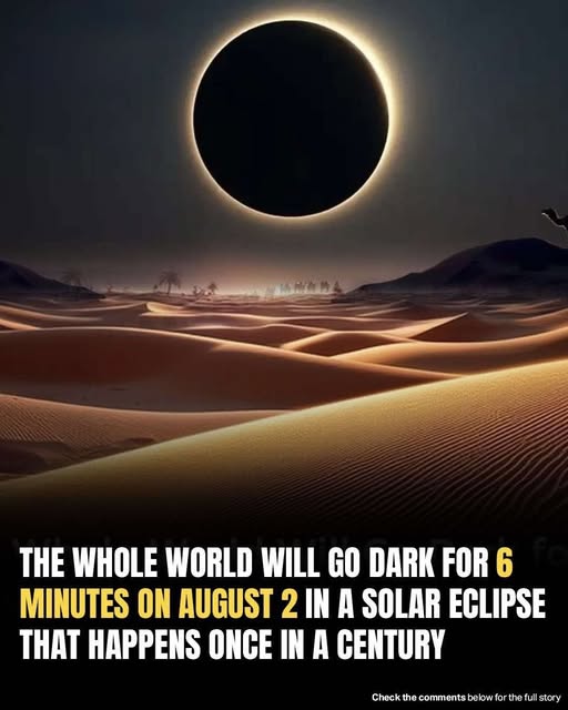 Earth will be cast into darkness for six minute
