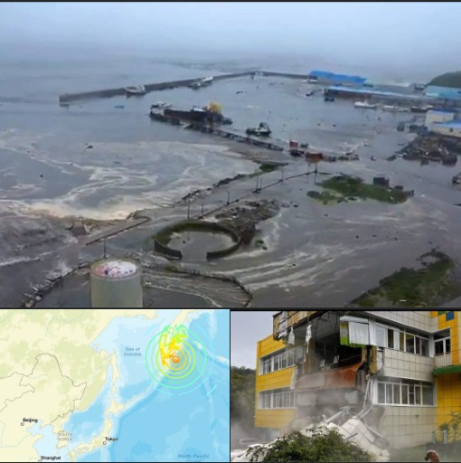 An 8.8-magnitude earthquake struck off Russ