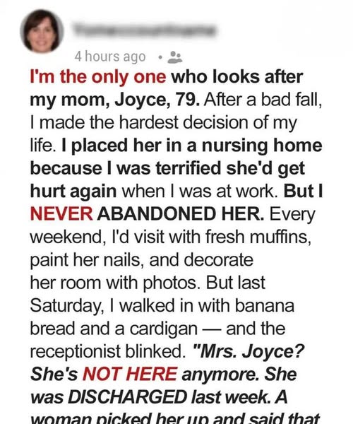 I’m The Only One Who Looked After My Mom