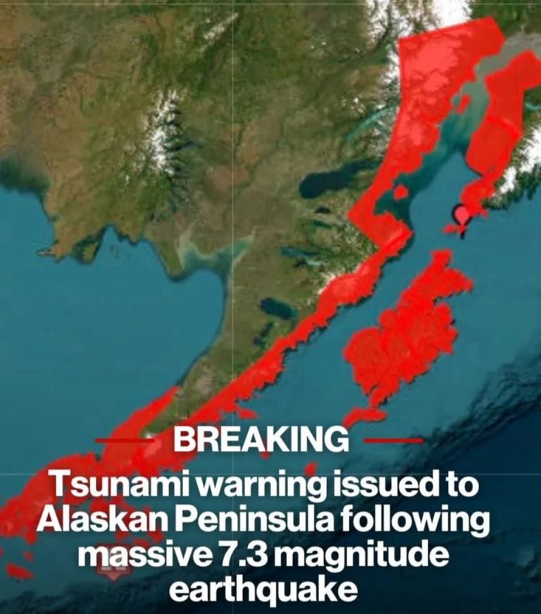 Tsunami warning issued to Alaskan Peninsula