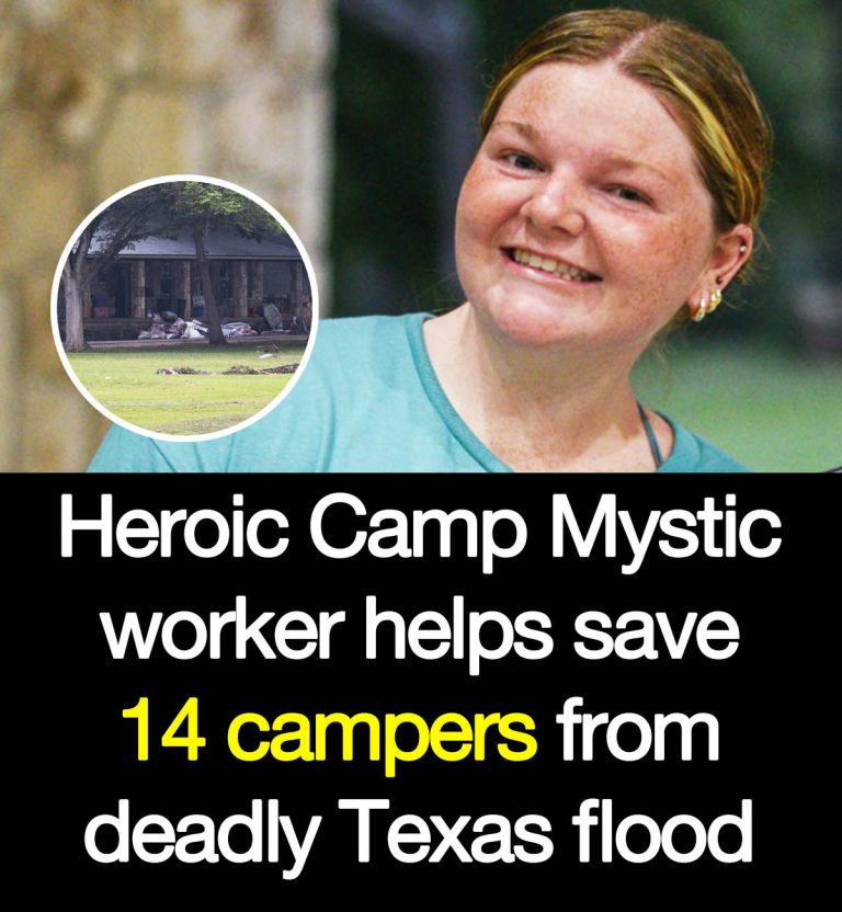 Camp Mystic counselor Emma Foltz helps sav