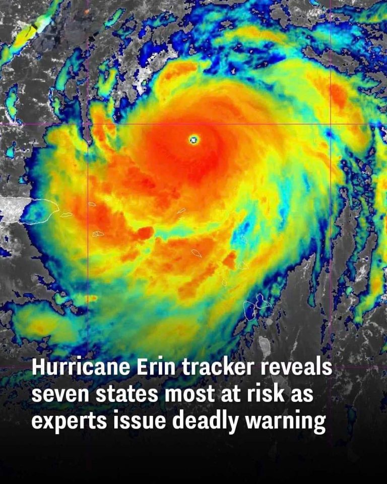 Hurricane Erin tracker reveals seven states most at risk as