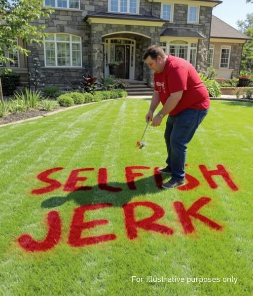 My Neighbor Spray-Painted SELFISH JERK o