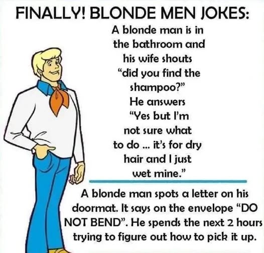 FINALLY BLONDE MEN JOKES