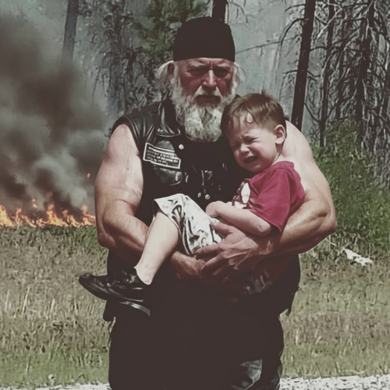 Biker Walked Through Fire Carrying Disa