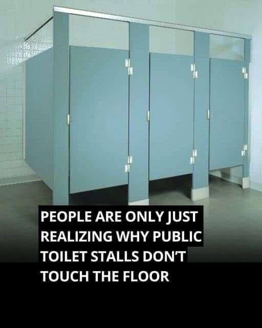 Why do public bathroom doors not reach t