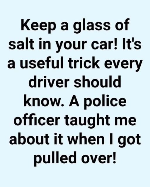 Keep a Glass of Salt in Your Car! It’s a Useful Tr