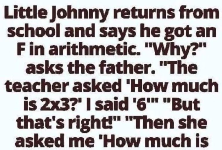 Little Johnny gets an F in math