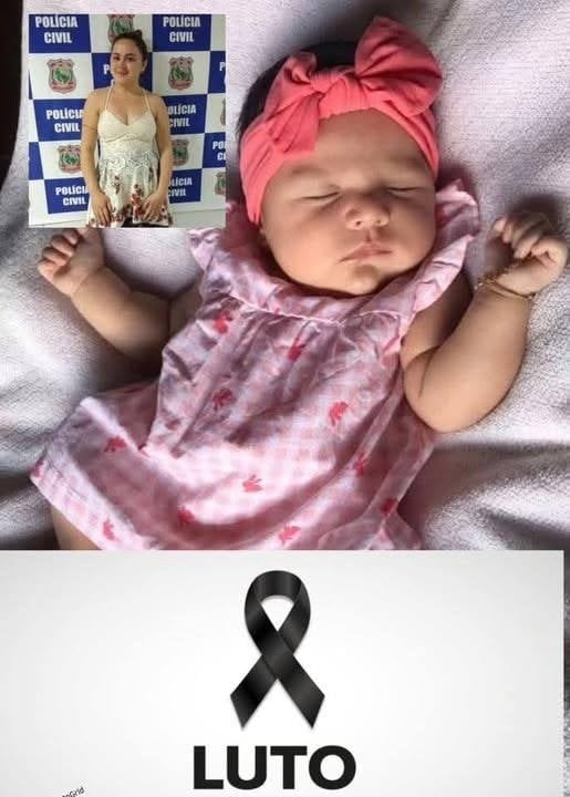 Young woman puts daughter insi