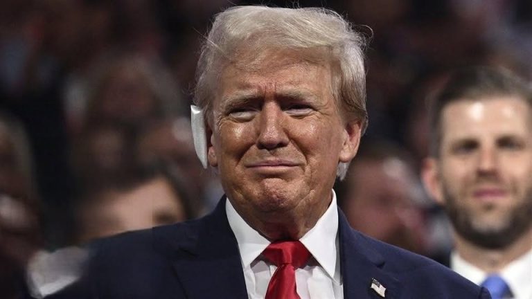 Donald Trump with tears in his